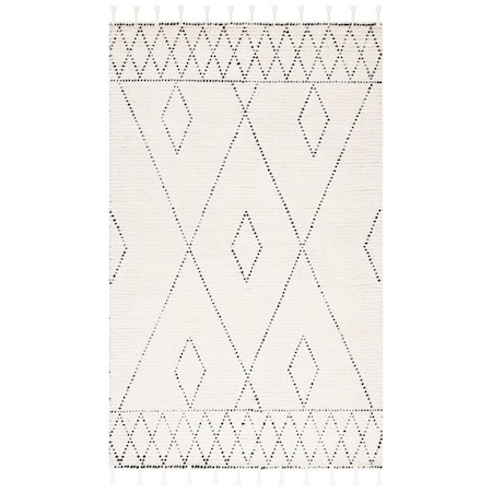 Safavieh 4 x 6 ft. Casablanca 492A Tassel Hand Woven Rectangle Area Rug Ivory & Black CSB492A-4